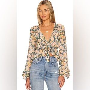 Free People Maybel floral long sleeve blouse